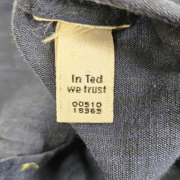 TED BAKER LONDON BUTTON-UP DRESS SHIRT – LONG SLEEVE – SIZE MEDIUM – DARK DENIM - Picture 7 of 16